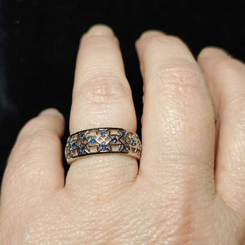Simulated Sapphire Ring